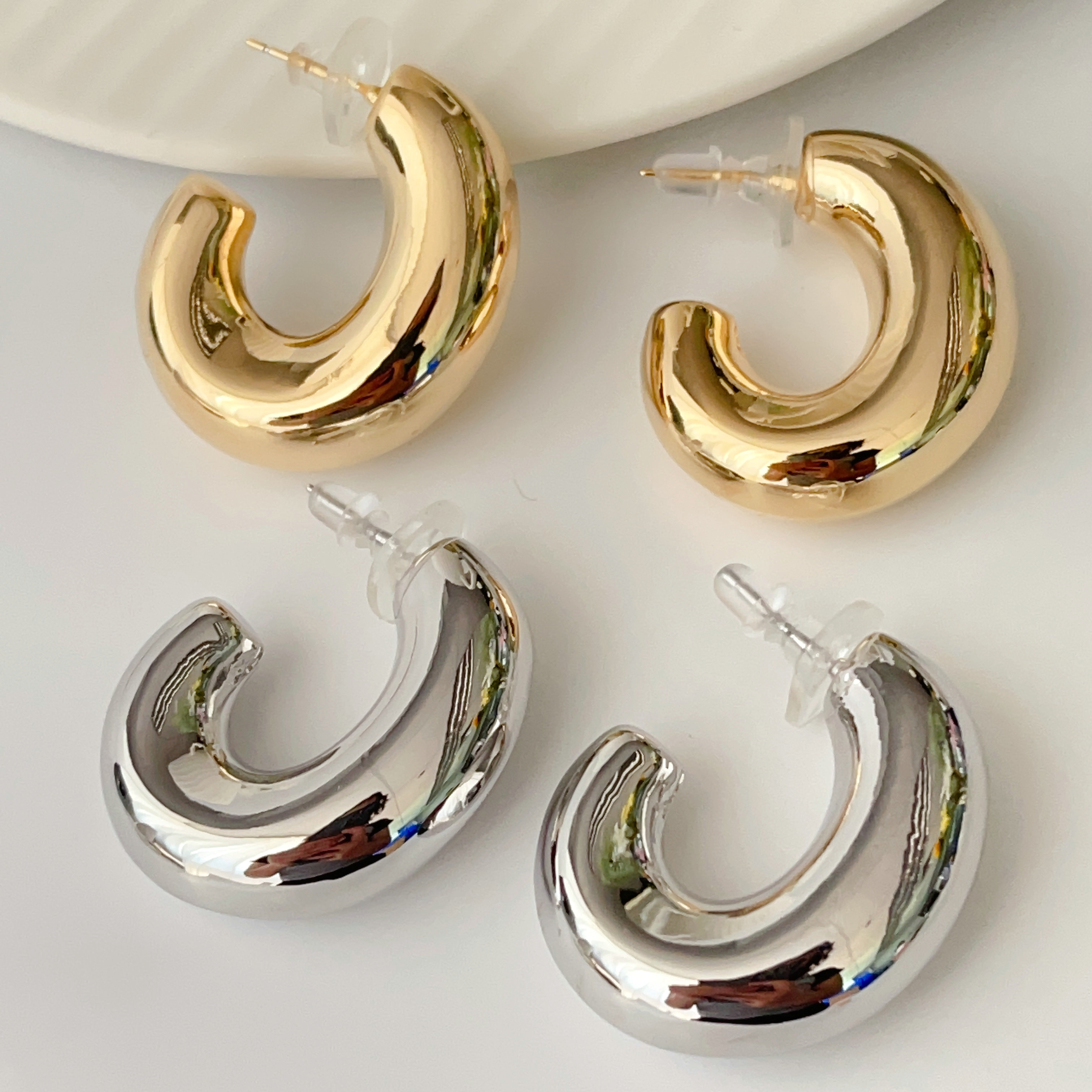 Fat metal earrings