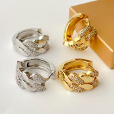 Pave chain hoops earrings