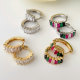 Coloful zircon hoop earrings