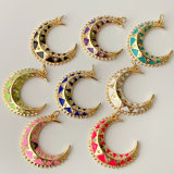Enamel moon pendant