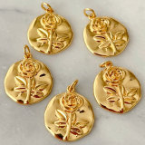 Flower round charm