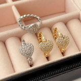 Pave heart hoops