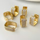 Pave square hoops earrings