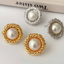 Pearl stud earrings