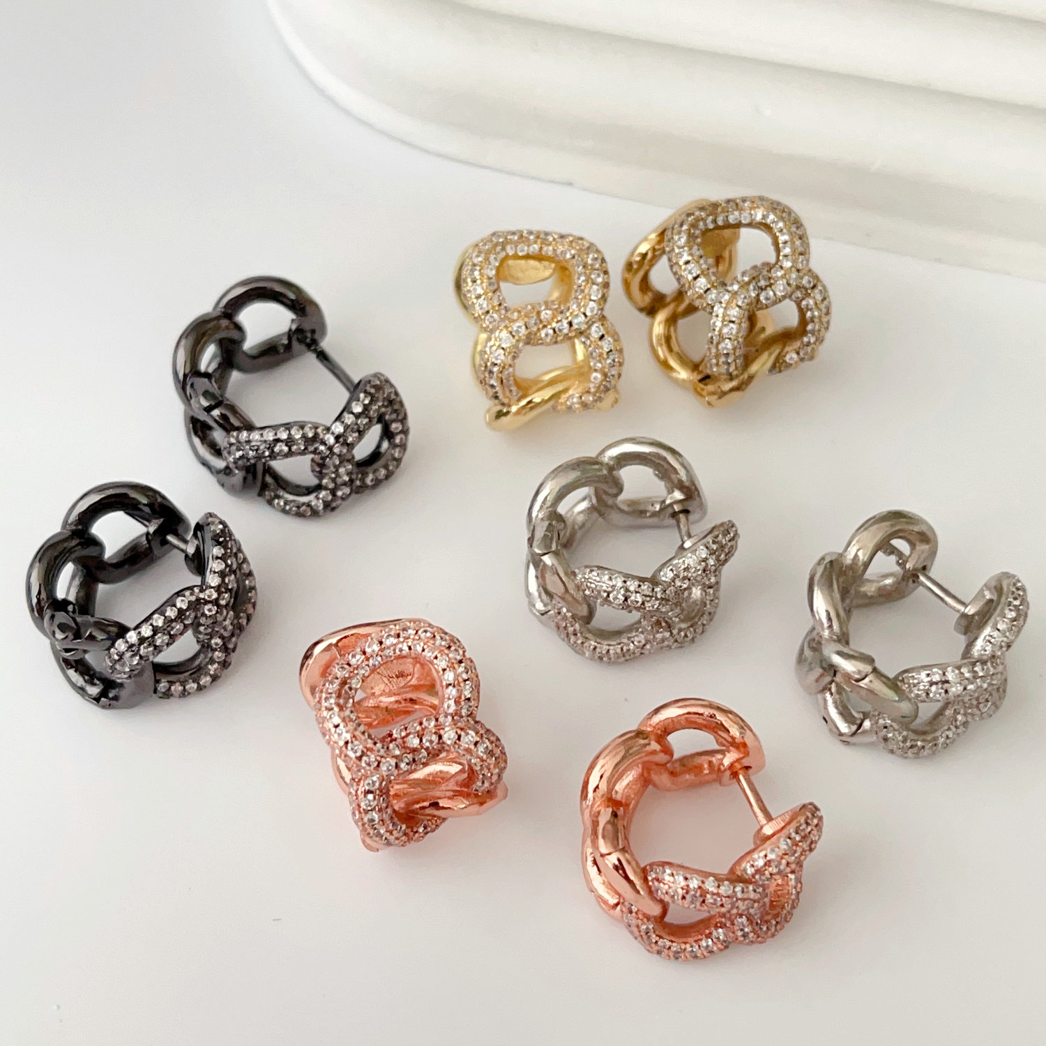 small chain hoops earings