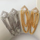 Pave square earrings with chain tassel