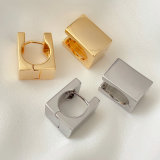 Metal square earrings