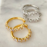 Pave zircon hoop earrings