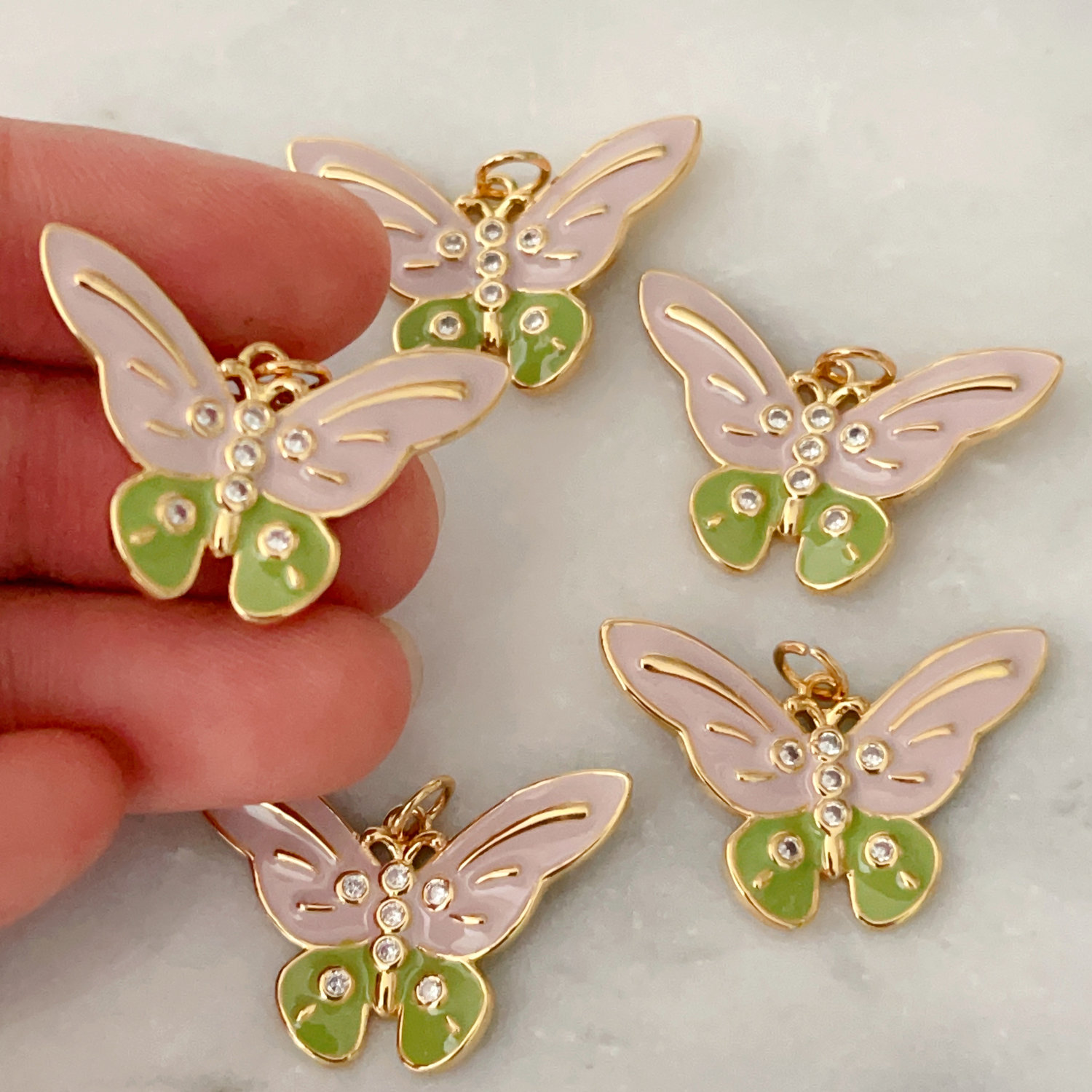 Pink butterfly charm