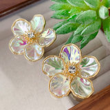 Colorful shell flower earrings
