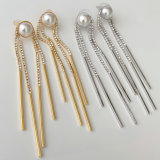 Long chain tassel earrings