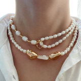 Double fresh water pearl necklace