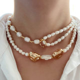 Double fresh water pearl necklace