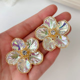 Colorful shell flower earrings
