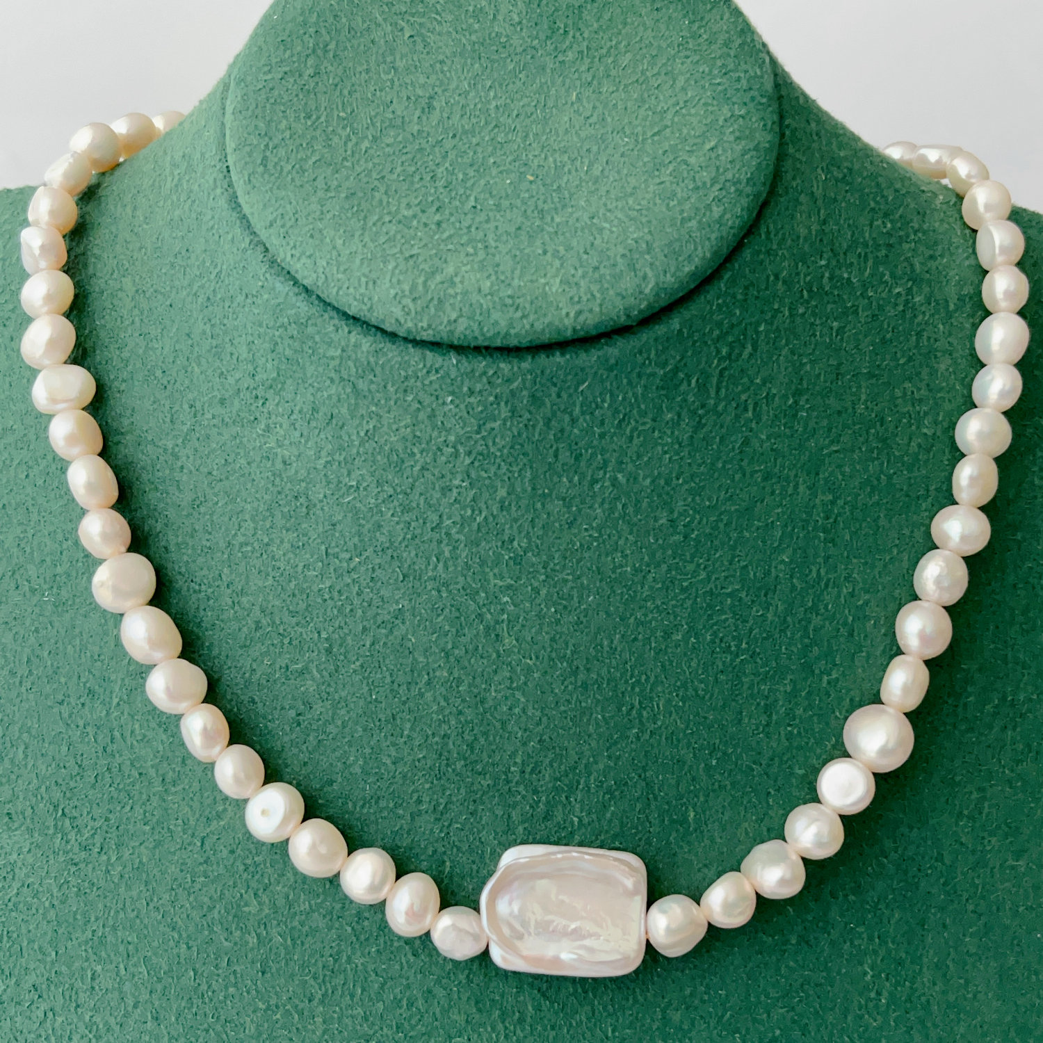Fresh Water Pearl Necklace With Square Pearl