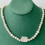 Fresh Water Pearl Necklace With Square Pearl