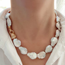Fresh Water Pearl Necklace With Lion Pendant
