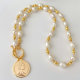 Fresh Water Pearl Necklace With Coin Pendant