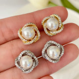 Pearl flower earrings