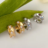 Small pearl hoops earrings