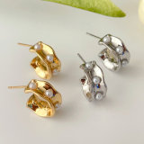 Small pearl hoops earrings