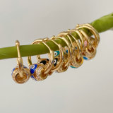 Hoops with enamel eye bead