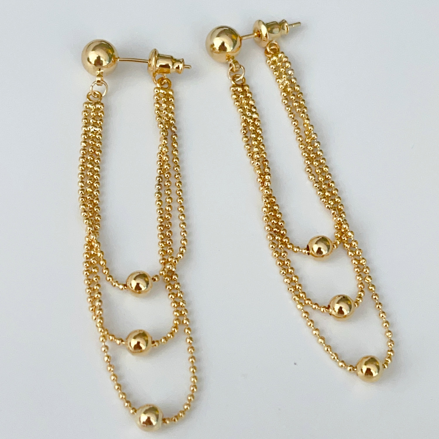 Ball chain tassel earrings