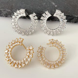 Pave moon earrings