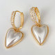 Pearl heart drop earrings