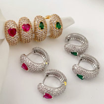 Fashion pave hoops earrings