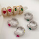 Fashion pave hoops earrings