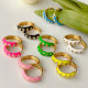 Enamel heart hoops earrings