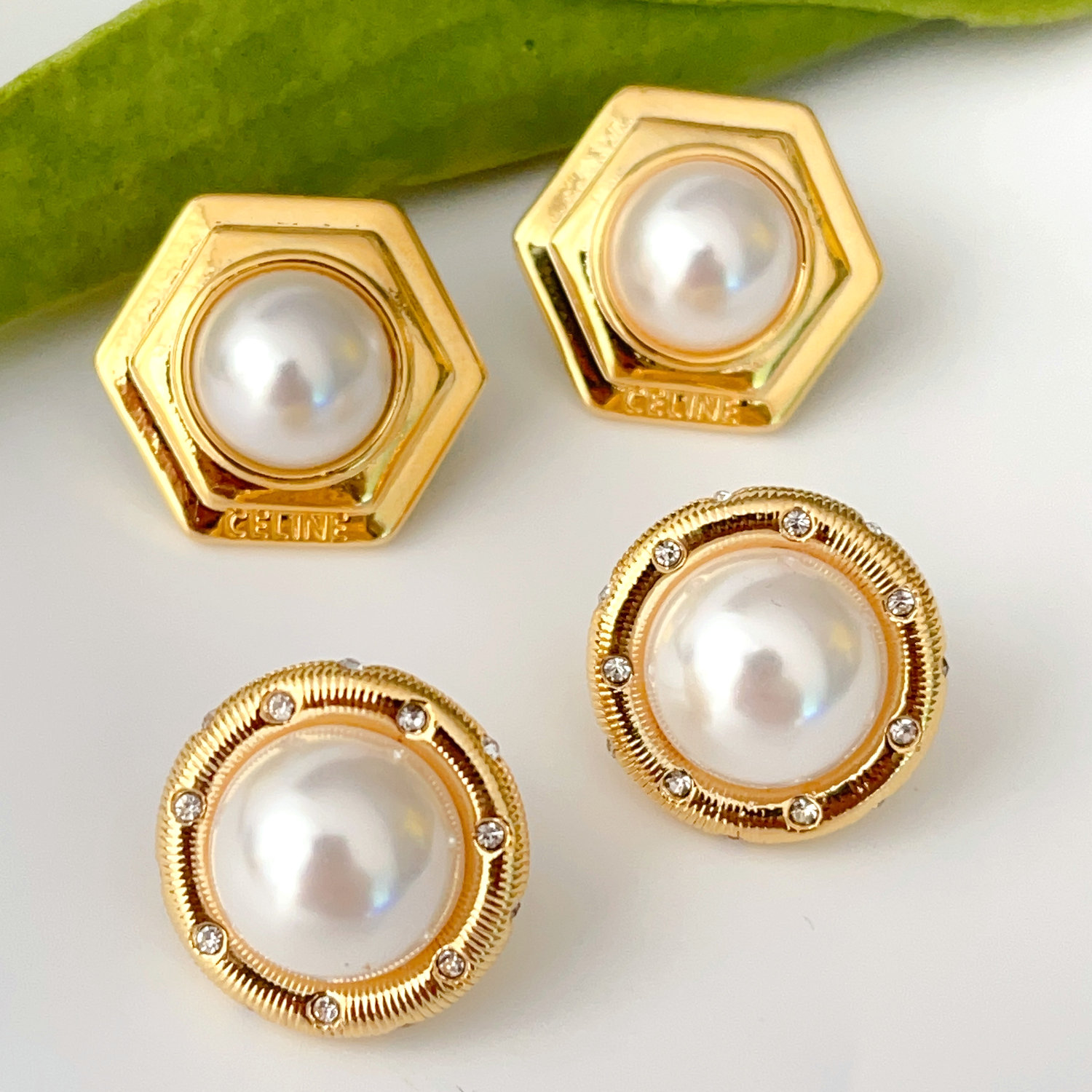Big pearl earrings stud