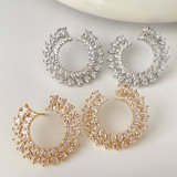 Pave moon earrings