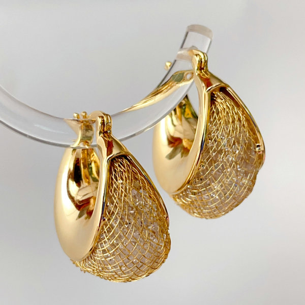 Crystal hoops earrings
