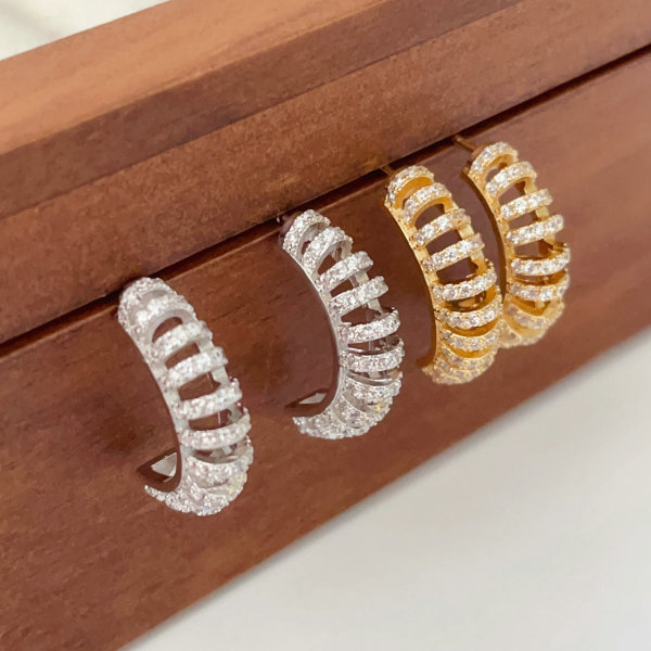 C pave hoops earrings