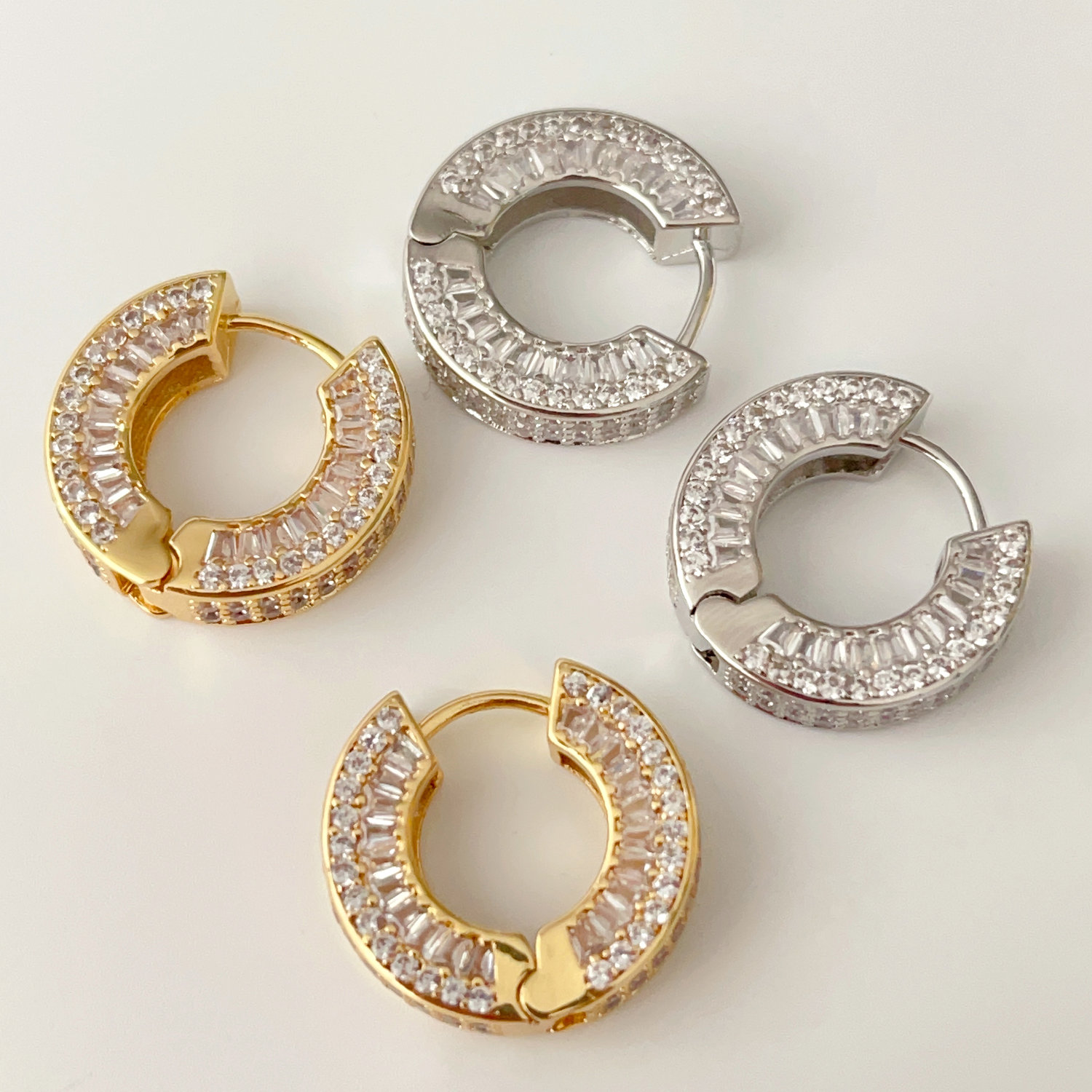 Pave hoops earrings
