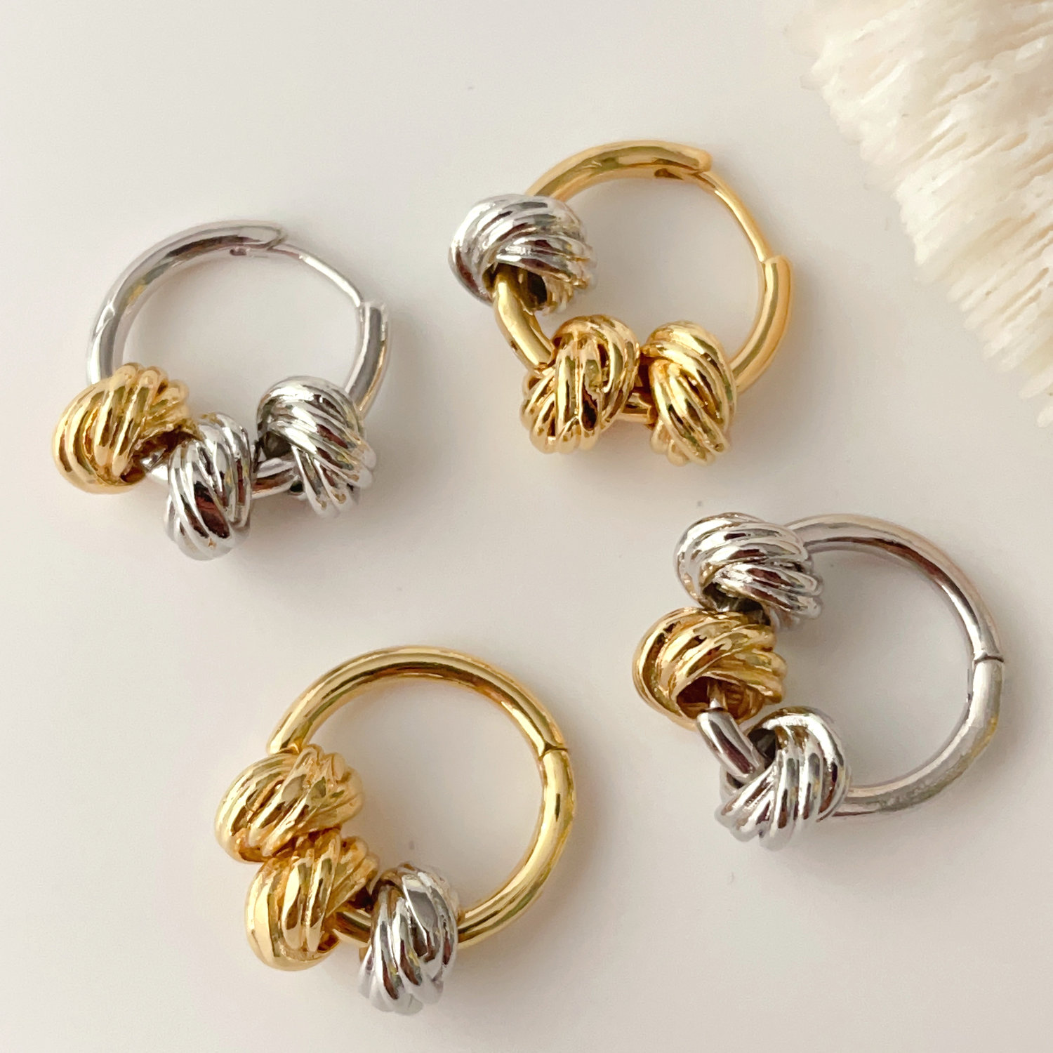 Beads hoops earrings