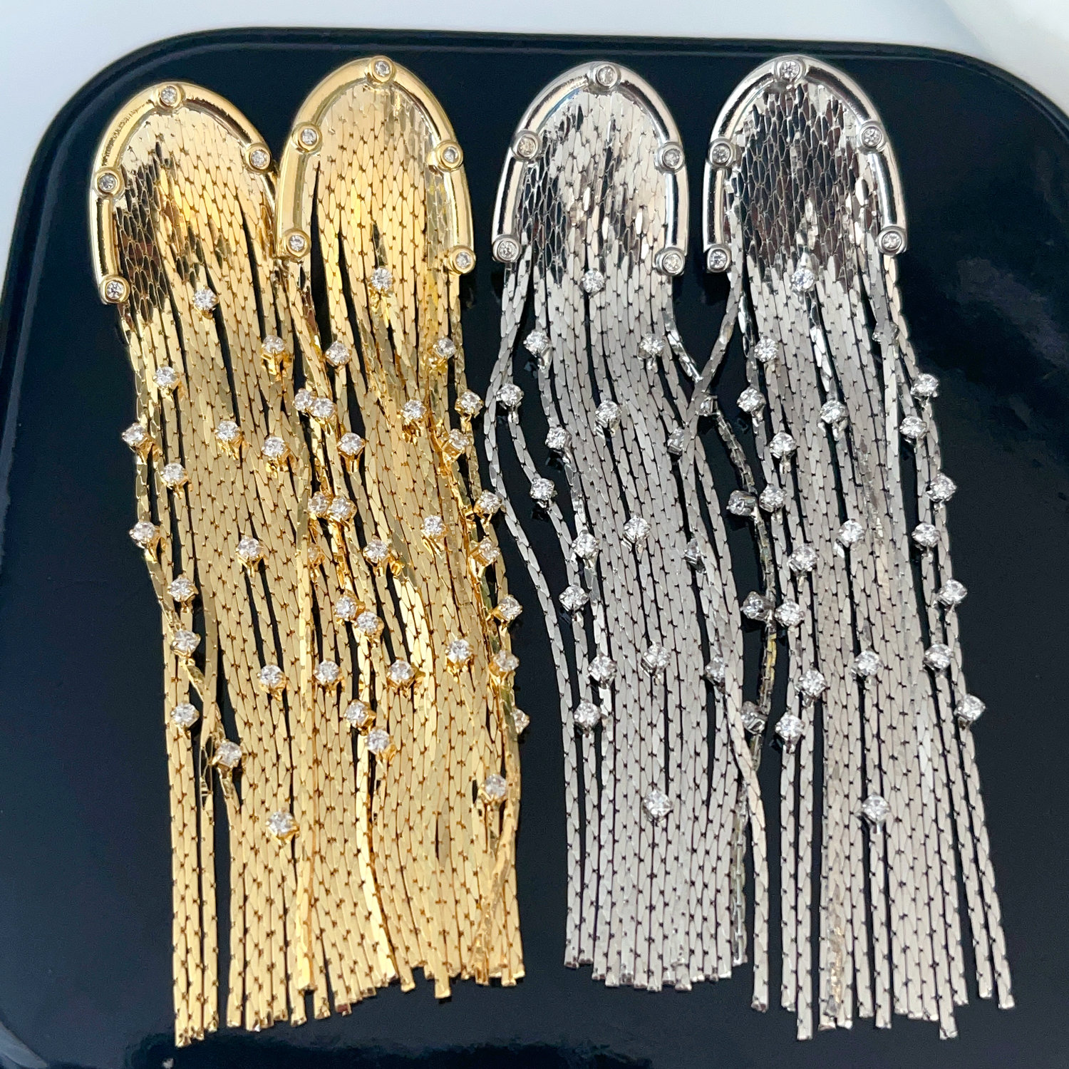Fashion long metal tassel earrings for part