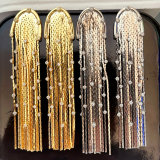 Fashion long metal tassel earrings for part