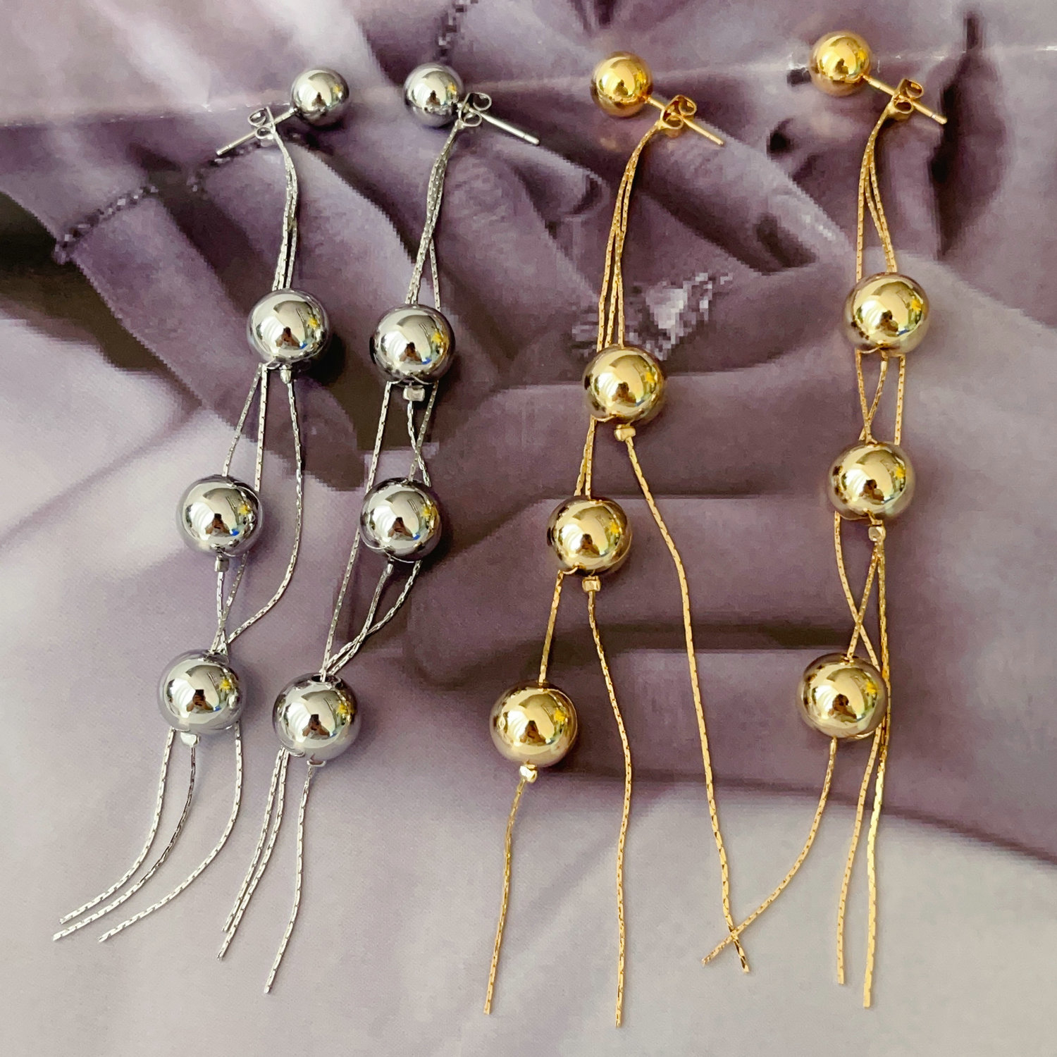Gold ball earrings