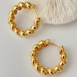 Metal twist hoops earrings