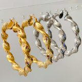 Metal twist earrings 60mm