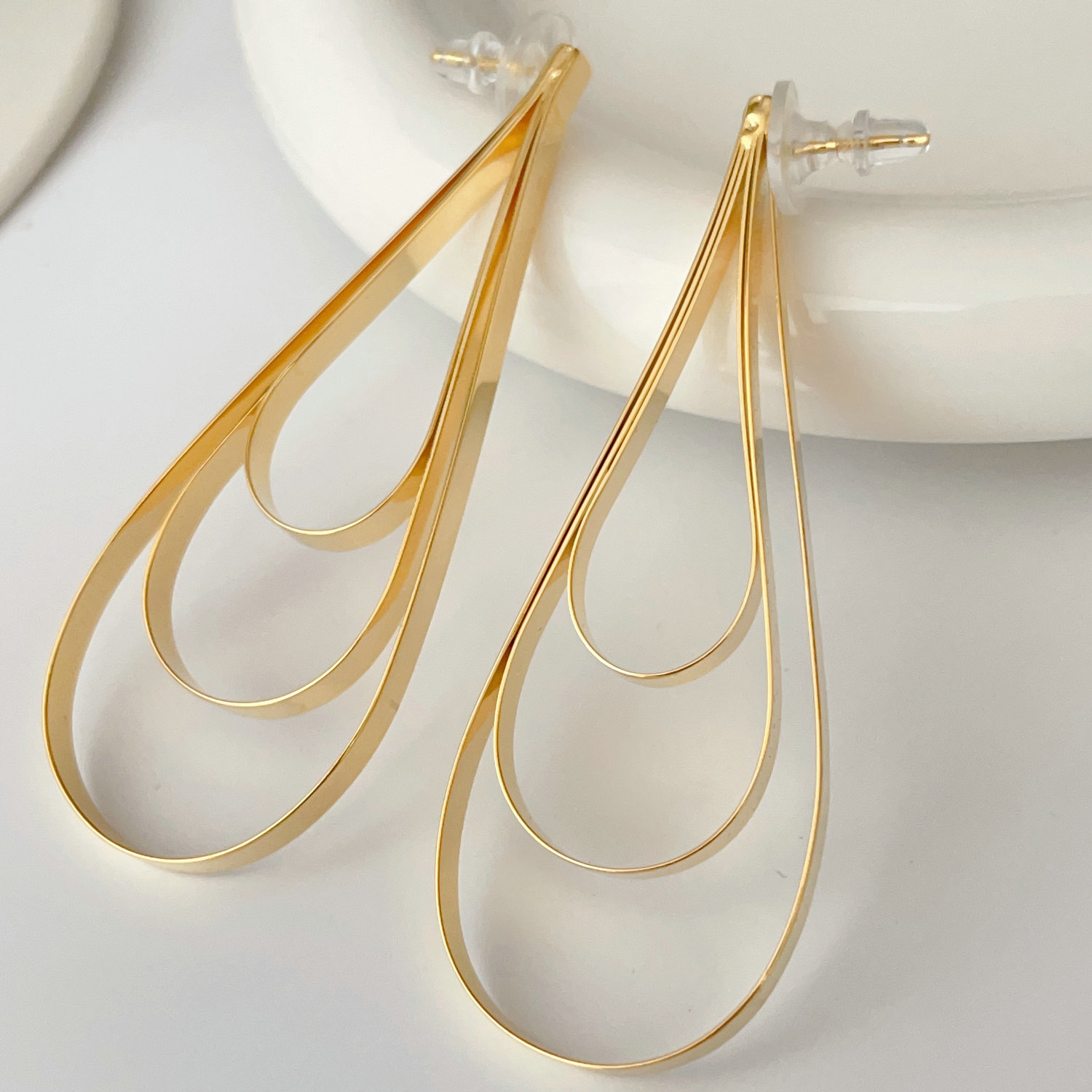 Speacil metal long party earrings