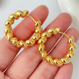 Metal twist hoops earrings