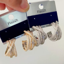 Pave zircon hoops earrings
