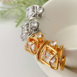 Heavy zircon hoops earrings