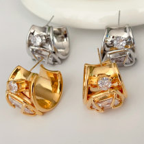 Heavy zircon hoops earrings