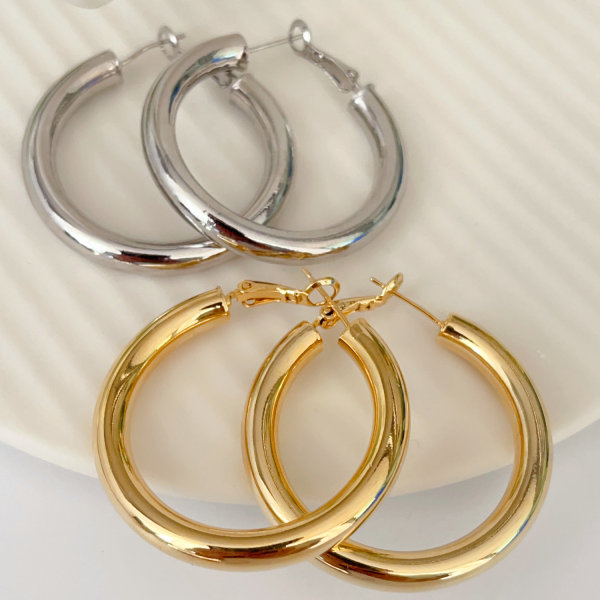 40cm Metal hoops earrings