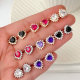 Pave heart stud earrings